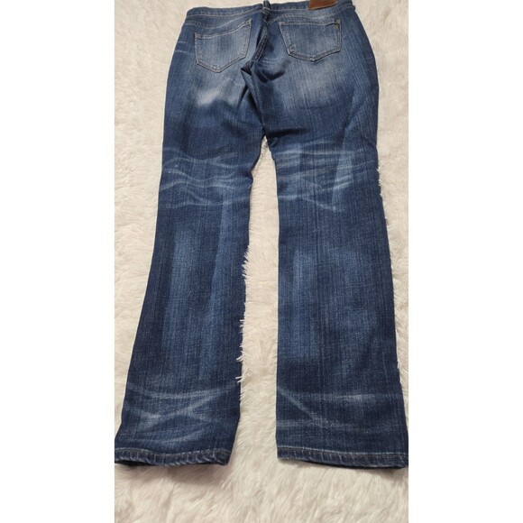 Madewell Distressed Stretch Straight Dark Wash Jeans Size 27x30 - Picture 9 of 13